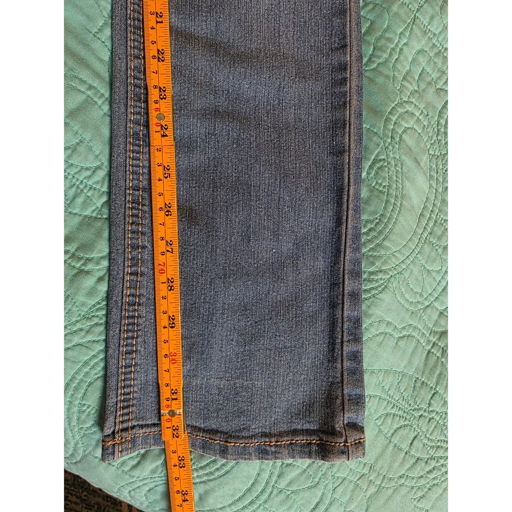 SAZA Jeans Company Medium Wash Rhinestone Pocket Straight Leg Denim Size 3 Y2K